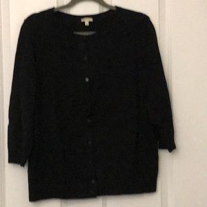 Talbots Black 3/4 sleeve cardigan size X